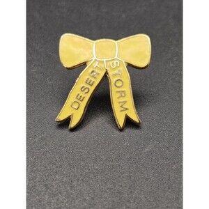 Vintage 1990 Yellow Ribbon Desert Storm Lapel Pin Brooch Stamped Jonathan Grey